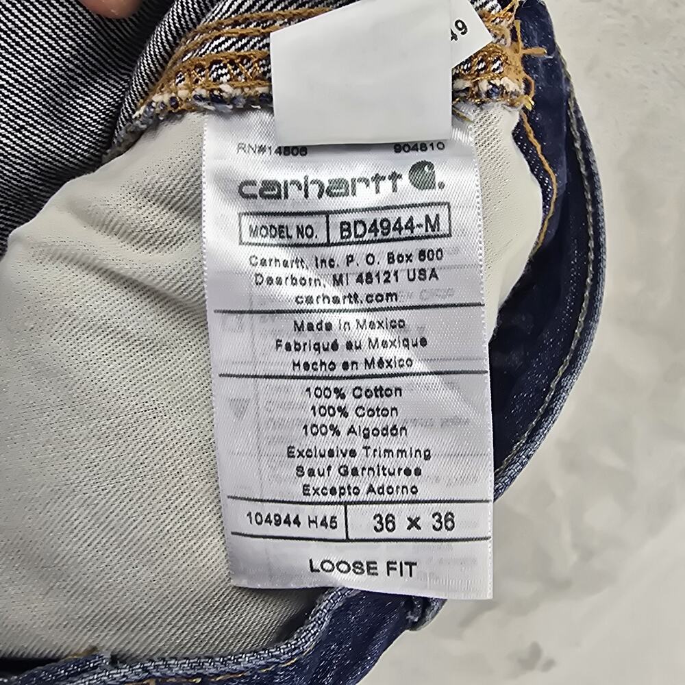 Carhartt Double Knee Jeans Mens 36x36 Blue Loose Fit Carpenter Logger Grunge NWT - Picture 6 of 16